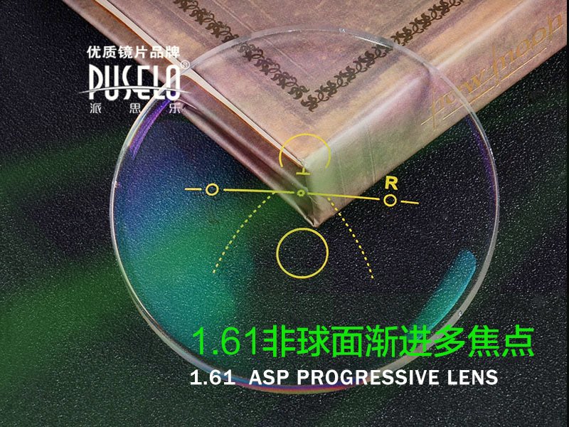 派思乐1.60渐进多焦点非球面加膜抗辐射树脂镜片看远看近